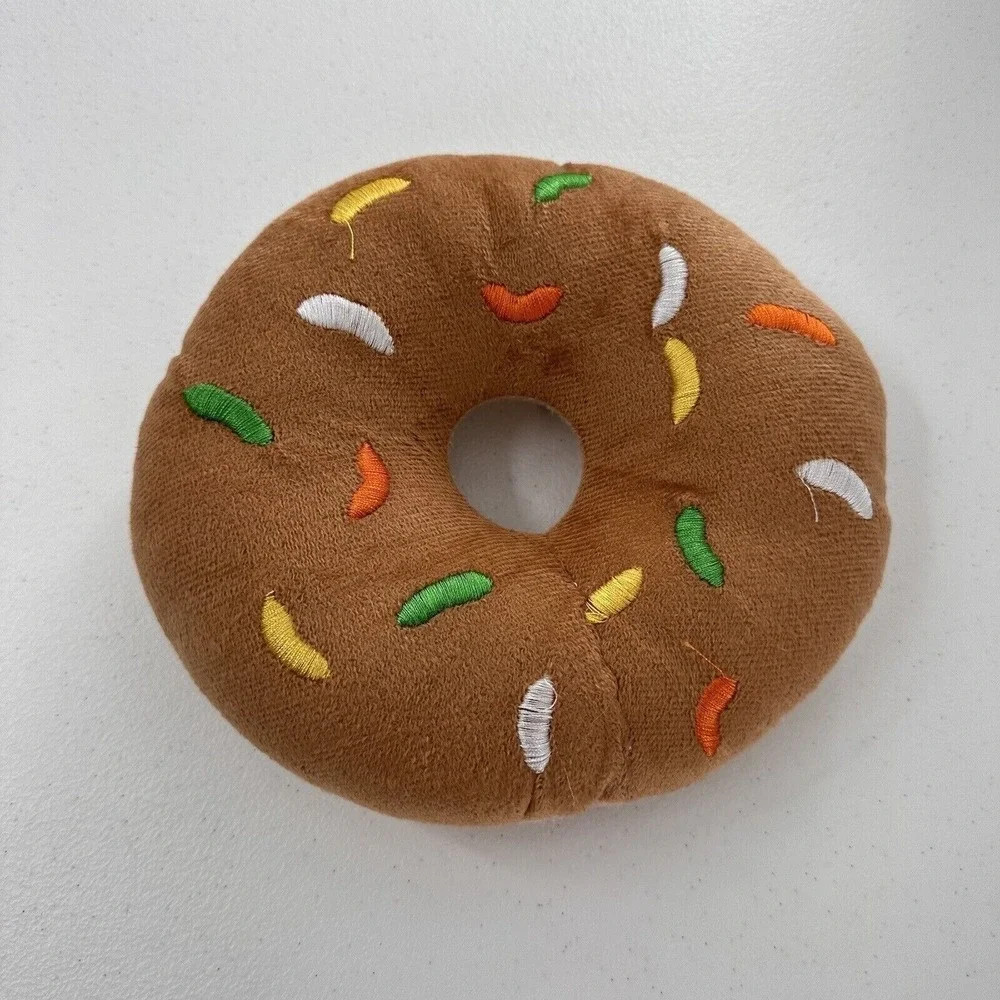 Plush Donut-Shaped‎ Embroidered Sprinkles Doughnut Frosted Stuffed Animal